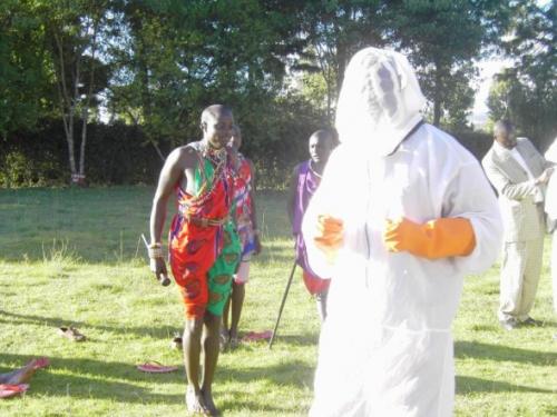 Old & new:  Maasai at the beekeeping course