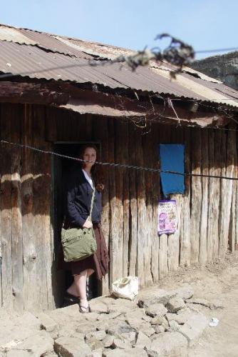 Lisa after interviewing grandmother in her BulBul home