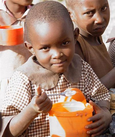 Our porridge program in Kaluoki Village