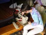 Terri helping fix that sewing machine